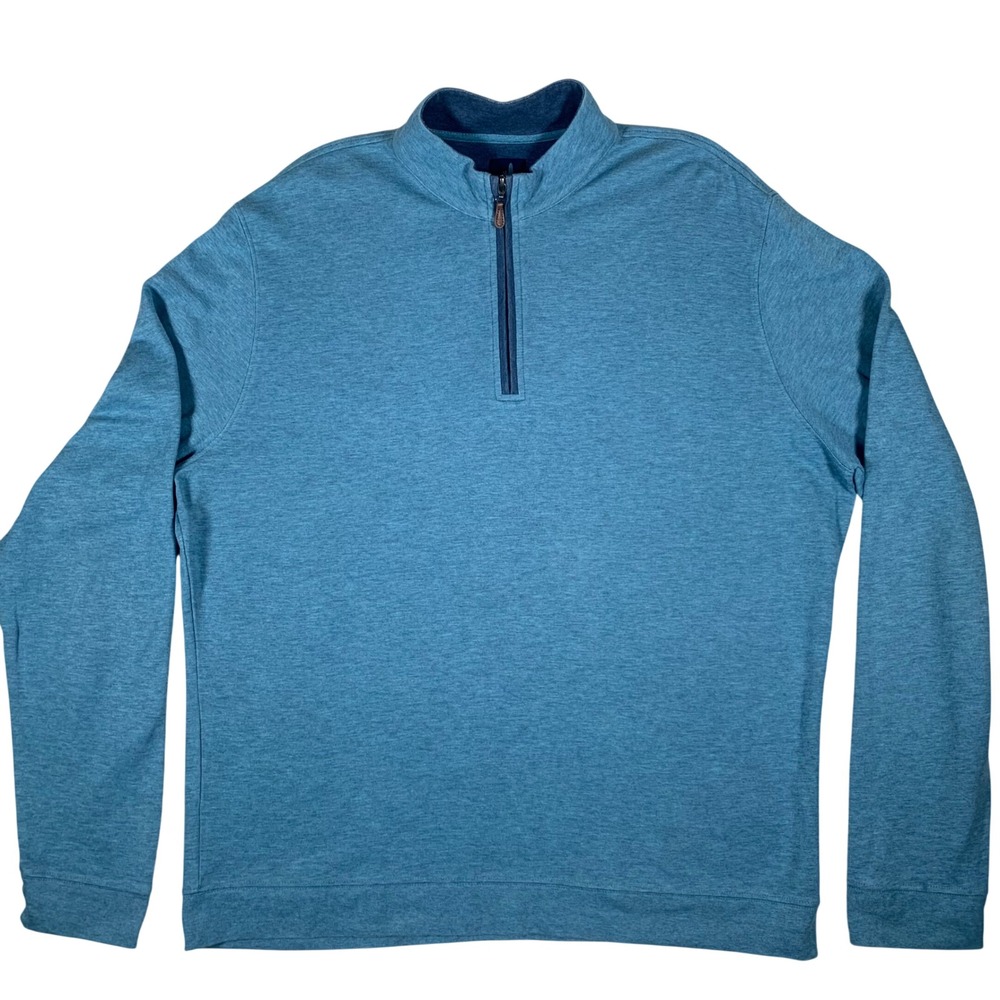 Johnnie-O Quarter Zip Pullover Mens XL Jade Blue Excellent Heathered